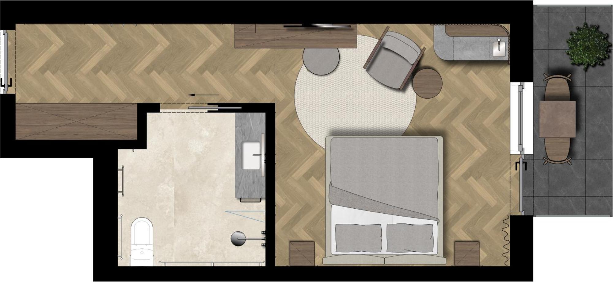 Doppelzimmer mit Balkon